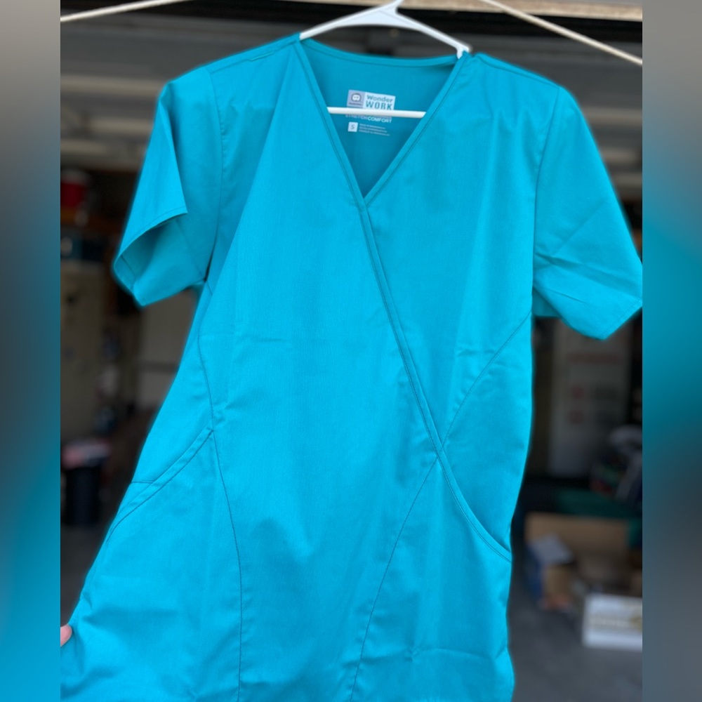 Teal scrub top